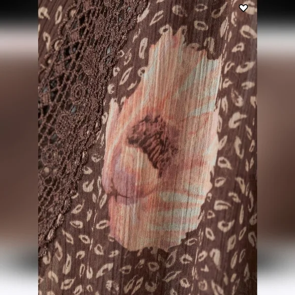 H&M Chiffon Romper brown and pink floral. Size 4 - Picture 3 of 11